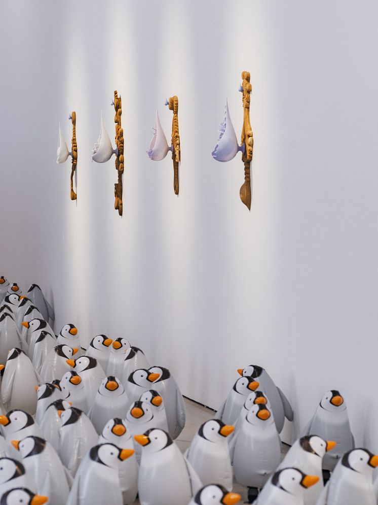 Installationsvy från utställningen Playa! på Bonniers Konsthall
