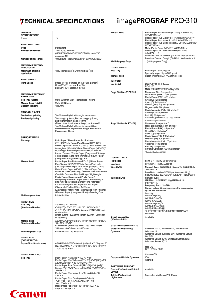 Teknisk specifikation Canon imagePROGRAF PRO-310.pdf