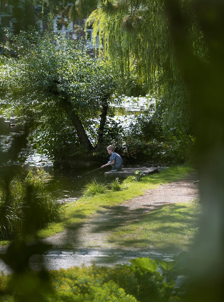 Ås campus outside of Oslo, with a boy.