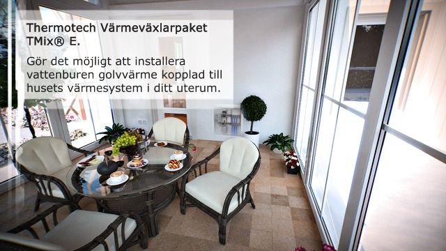 Thermotech GEOSystem - vattenburen golvvärme i uterum