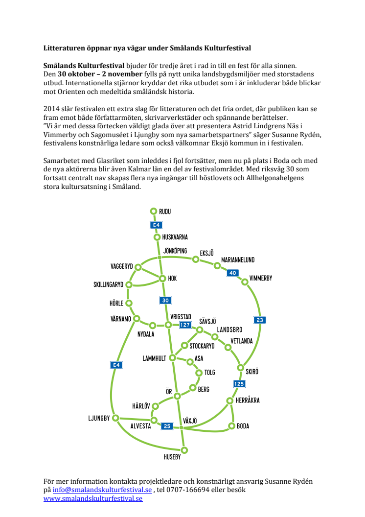 Litteraturen öppnar nya vägar under Smålands Kulturfestival 2014