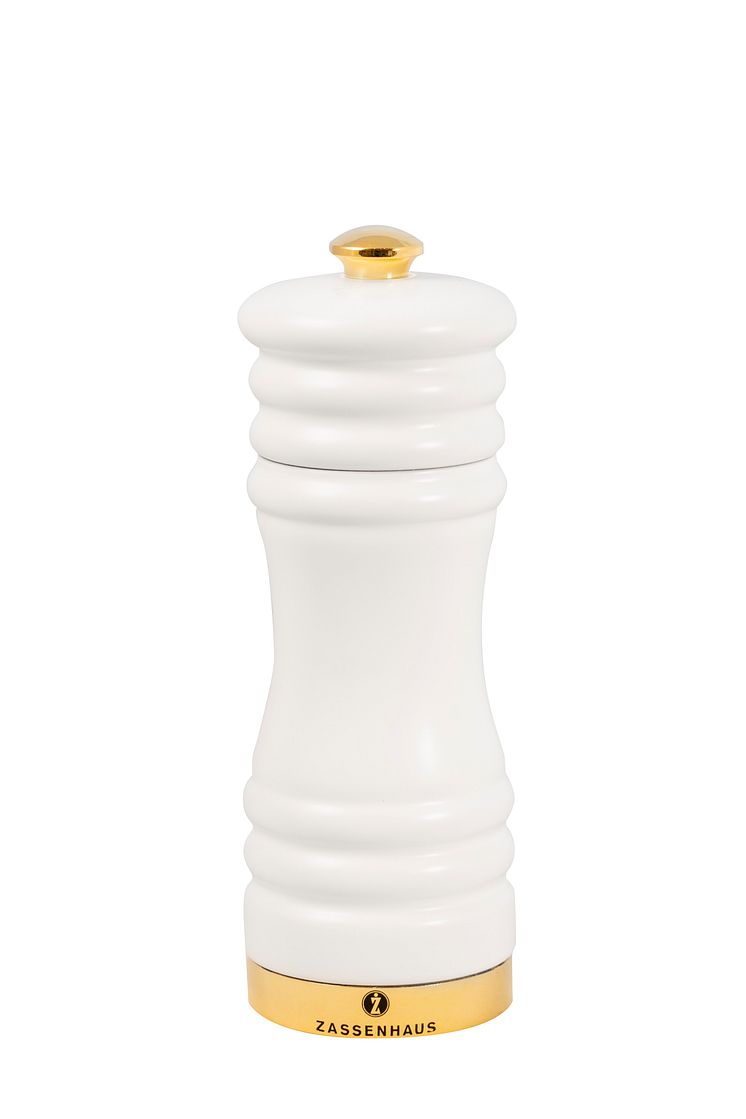 Zassenhaus - Pepparkvarn matt vit/guld 15 cm