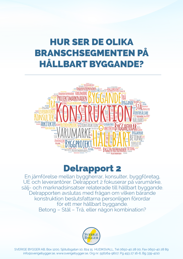 Delrapport 2 om hållbart byggande.