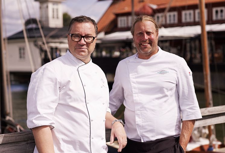 Ulf Wagner och Gustav Trädgård, kockarna bakom Sjömagasinet. Fotograf: Lee Kearnei/Sjömagasinet
