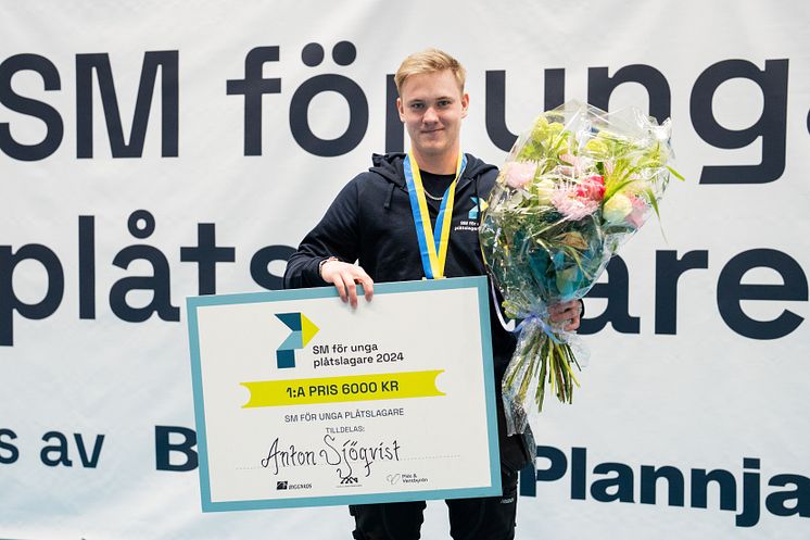 Anton Sjöqvist från Värnamo är Sveriges bästa unga plåtslagare 2024.