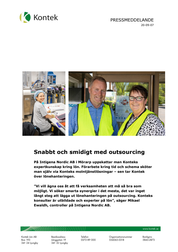 Snabbt och smidigt med outsourcing