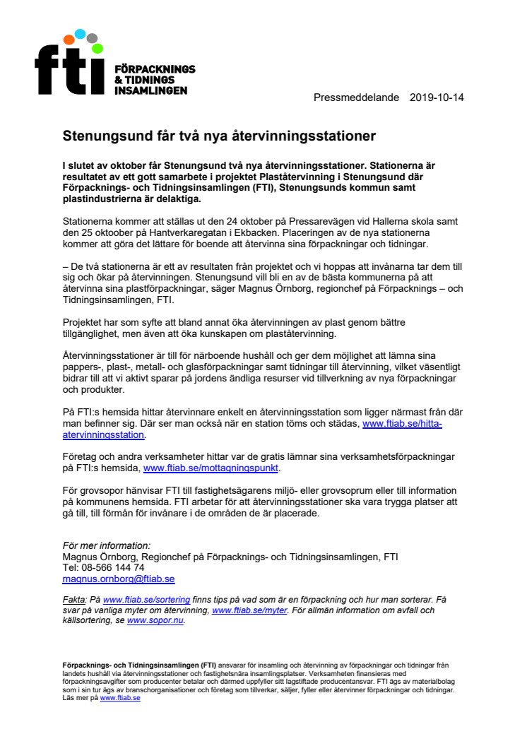 Stenungsund får två nya återvinningsstationer