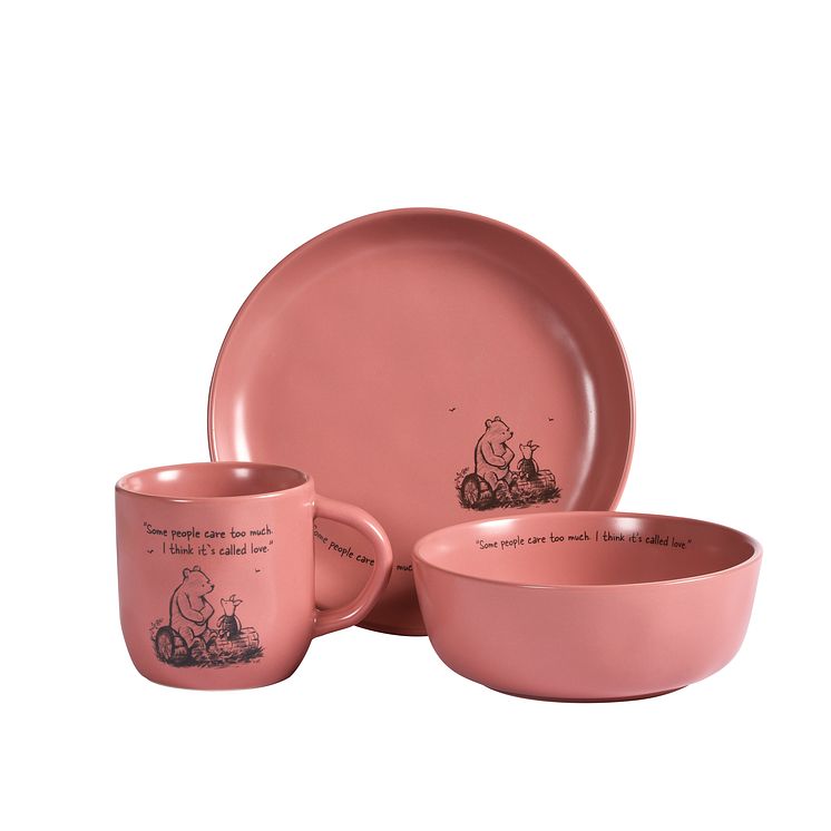Fyrklövern Winnie the Pooh Love set om 3, Röd 