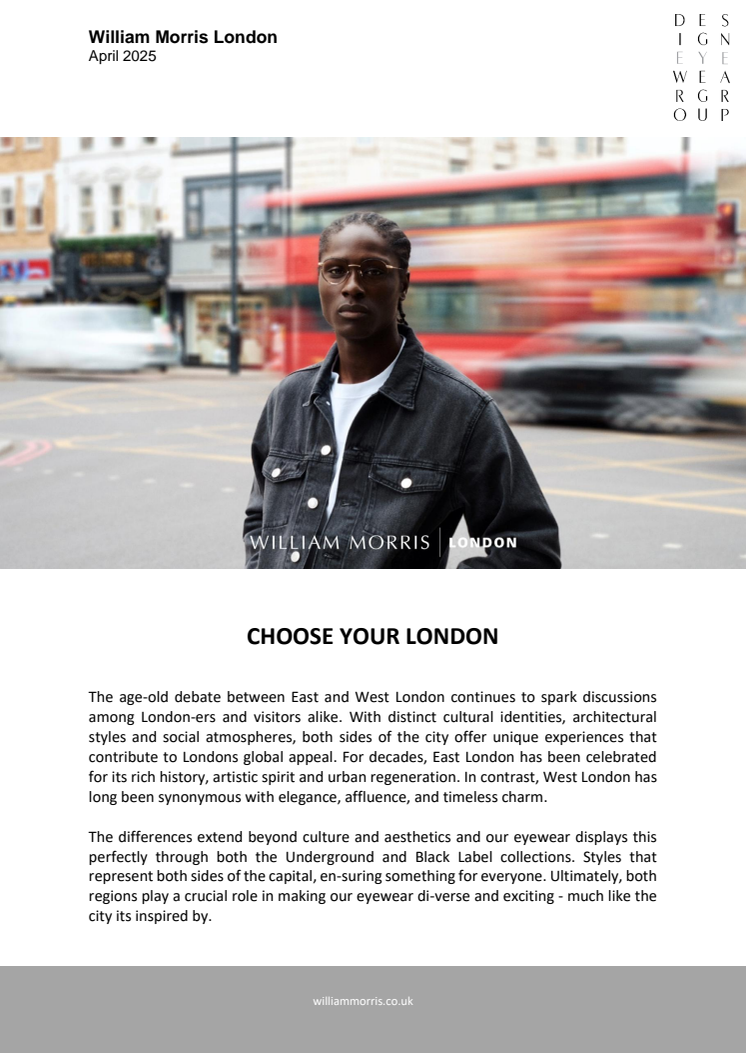 WILLIAM MORRIS - CHOOSE YOUR LONDON