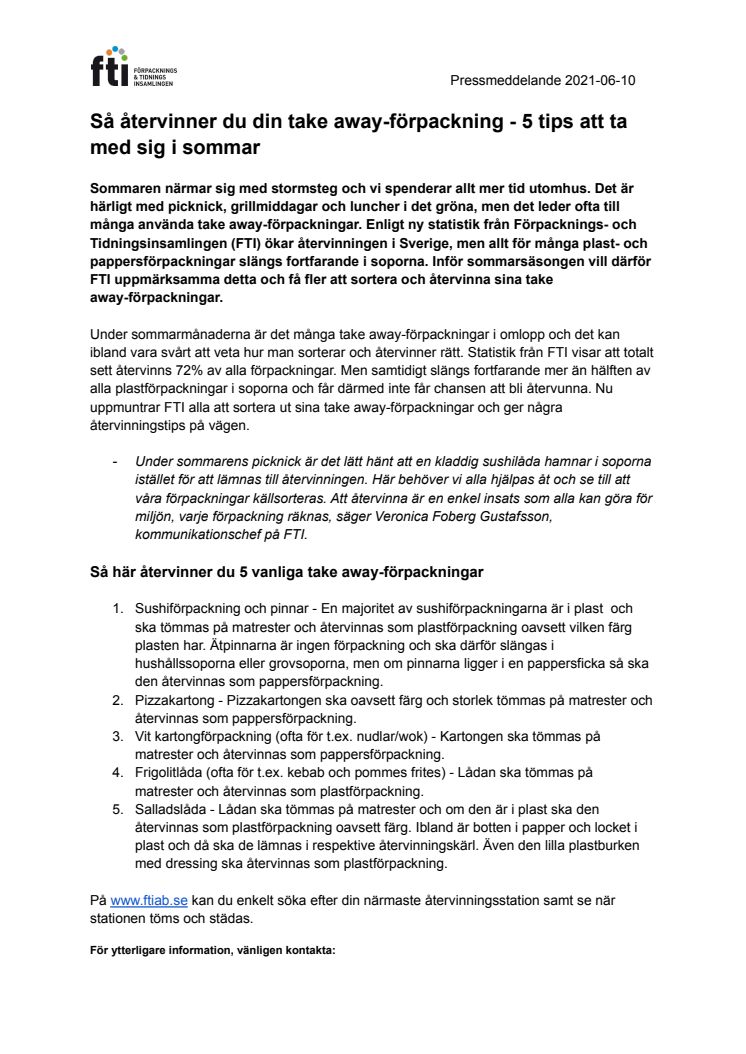 Så återvinner du din take away-förpackning - 5 tips att ta med sig i sommar