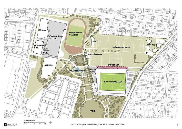 Trelleborg Idrottsstad förstudie strukturplan, Tengbom