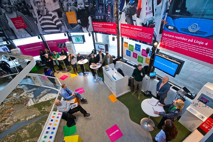 Utställning om Stockholms stads framkomlighetsstrategi. (Foto: Lennart Johansson, Stockholms stad.)