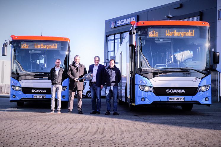 Zwei Scania Citywide Suburban für Verkehrsunternehmen Wartburgmobil