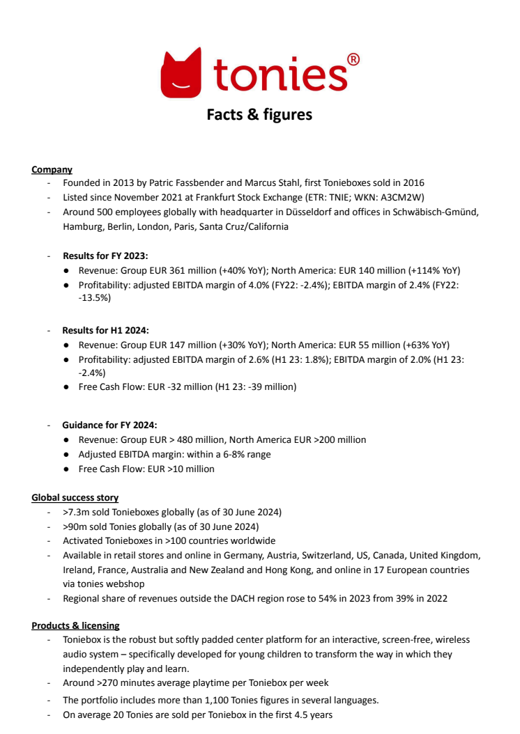 tonies® Factsheet
