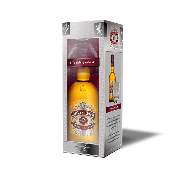 Chivas Regal in eleganter Geschenkpackung mit Apolis Design-Tumbler