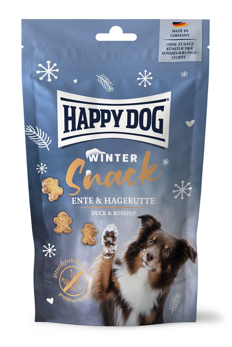 Happy Dog Winter Snack Ente Hagebutte ©Happy Dog