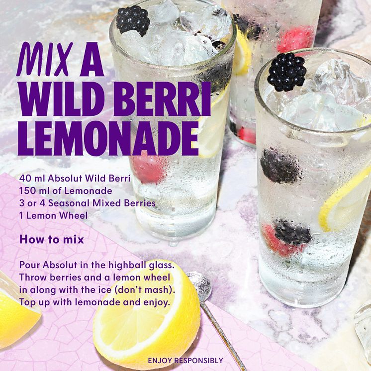 Absolut Wild Berri  Lemonade recipe
