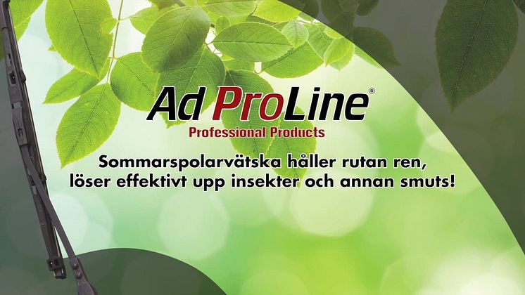 Rena rutor även på sommaren - AdProLine® Sommarspolarvätska!