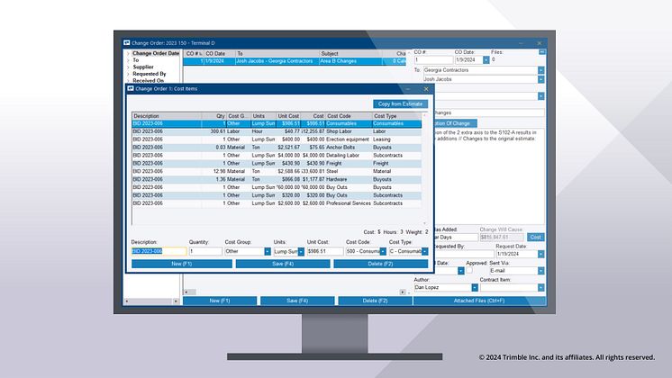 Tekla2024-TPF-Change orders aligned with cost structure