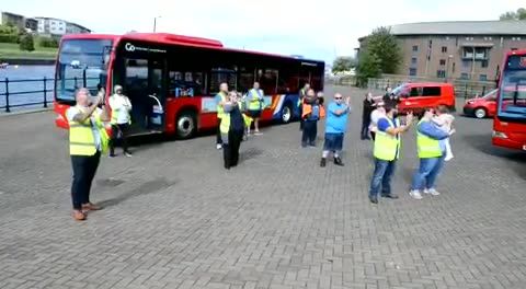 Go North East celebrates NHS birthday by wearing blue and clapping at regional landmarks