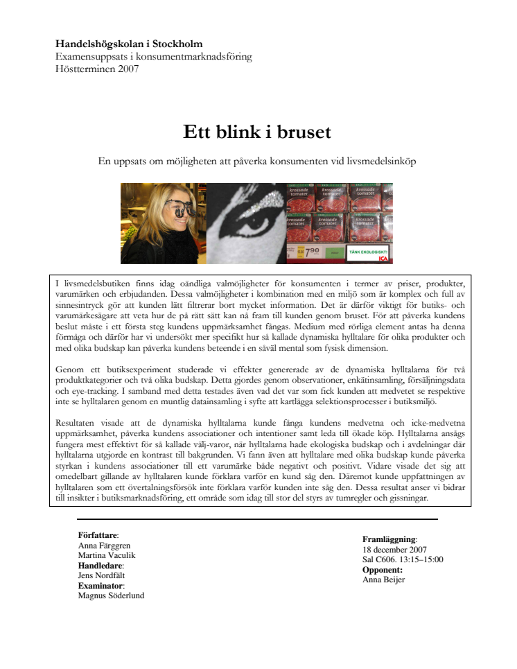 Läs mer om undersökningen En blink i bruset