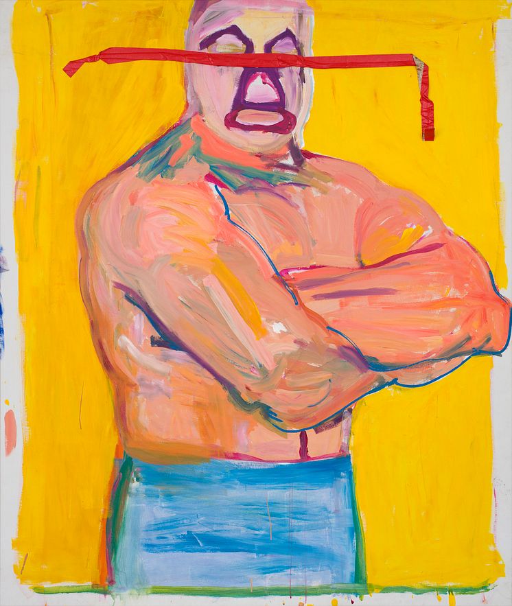 Stephen Lack,  Mil (Mil Mascaras /The Wrestler) 1984, akryl och tejp på duk