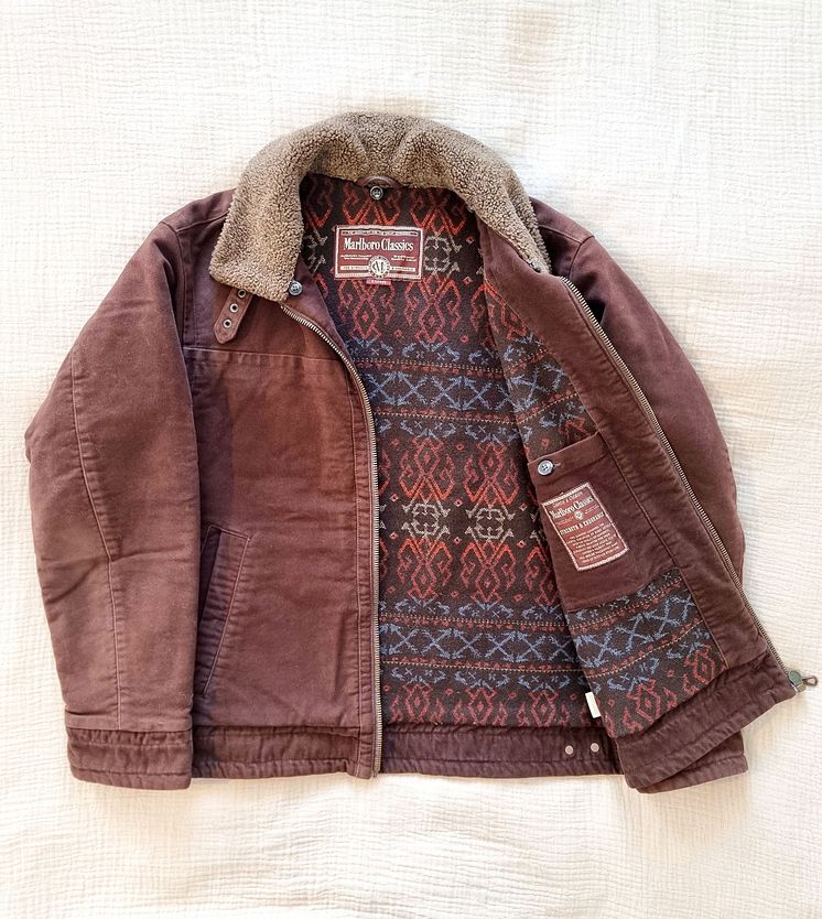 Marlboro Classics, Vintage Chestnut Brown Heavyweight Lined Sherpa.jpg