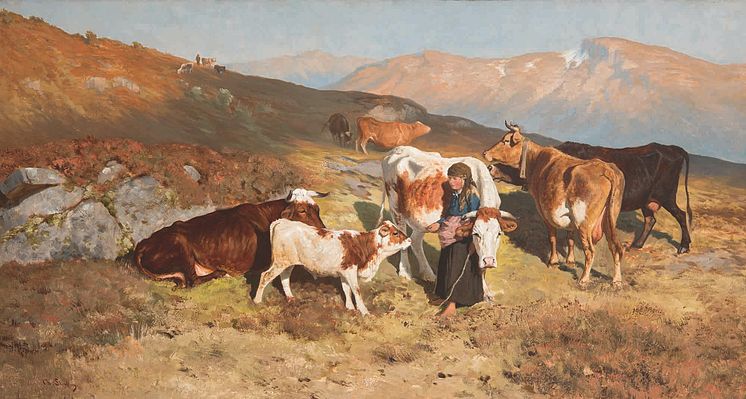 Christian Skredsvig, Aften på fjellet, ca 1876. Sparebankstiftelsen DNB, deponerad Hagan, Chr. Skredsvigs kunstnerhjem.