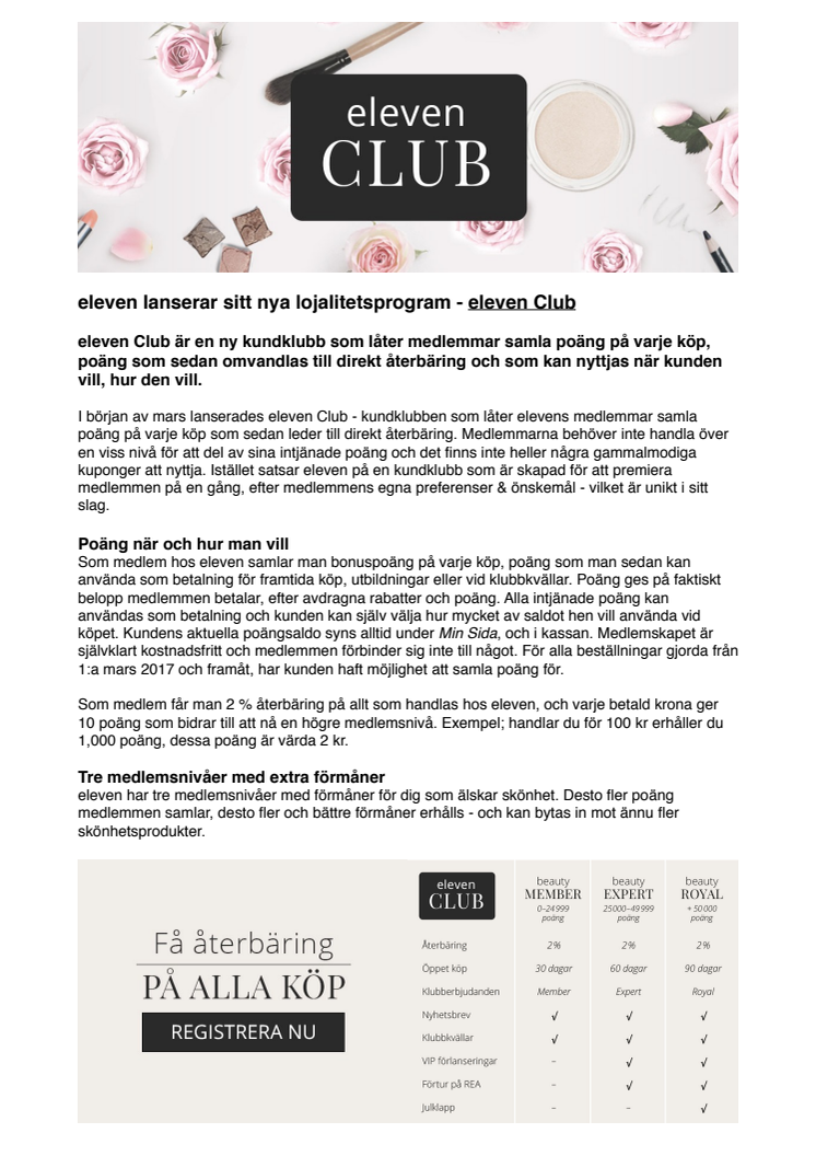 eleven lanserar sitt nya lojalitetsprogram - eleven Club