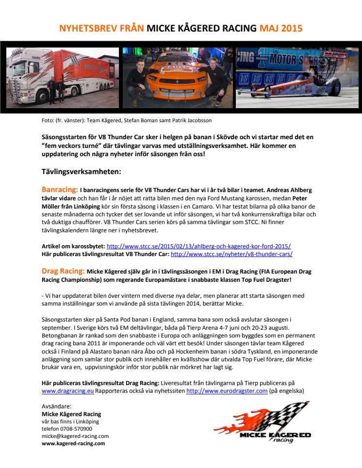 Midland ny partner i Micke Kågered Racing