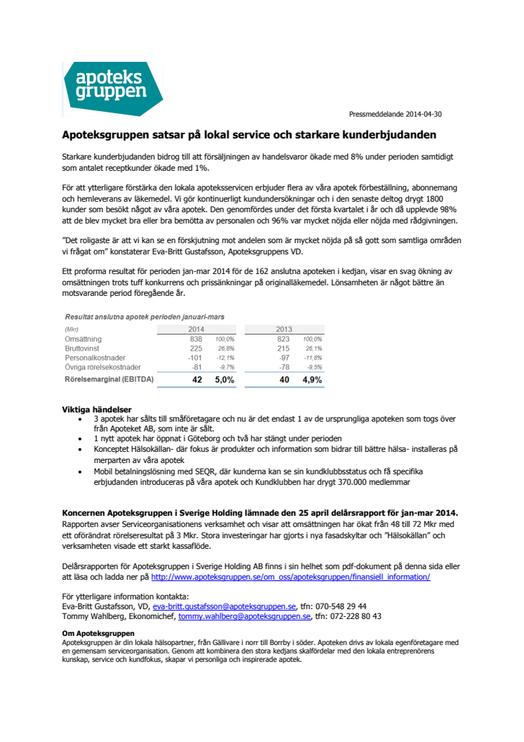 Apoteksgruppen satsar på lokal service och starkare kunderbjudanden