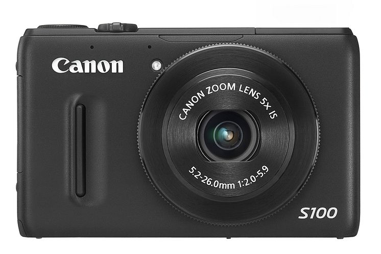 PowerShot S100 svart framifrån