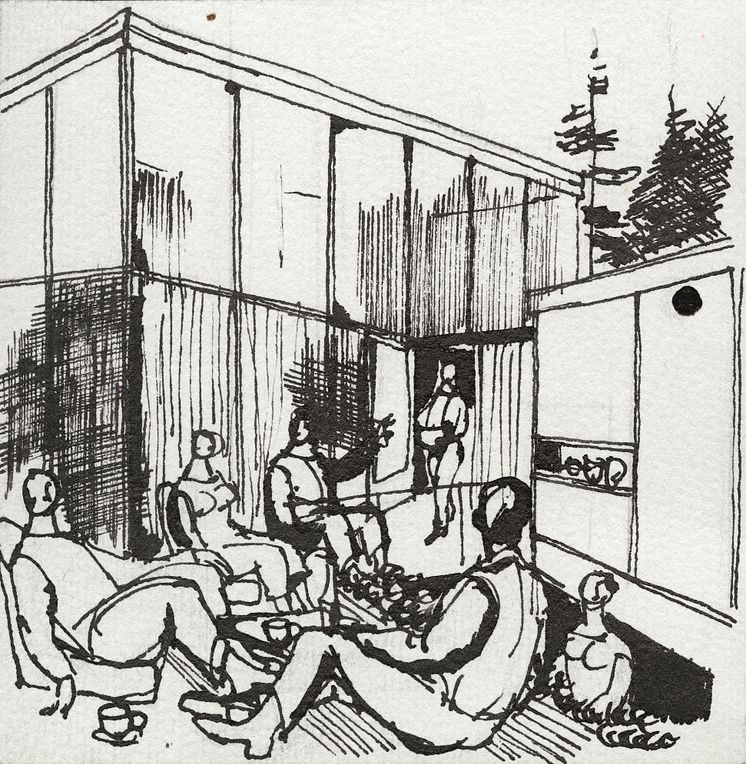 Byggekunst. Gunnar S. Gundersen, Livet i Planetveien, 1952 – 55