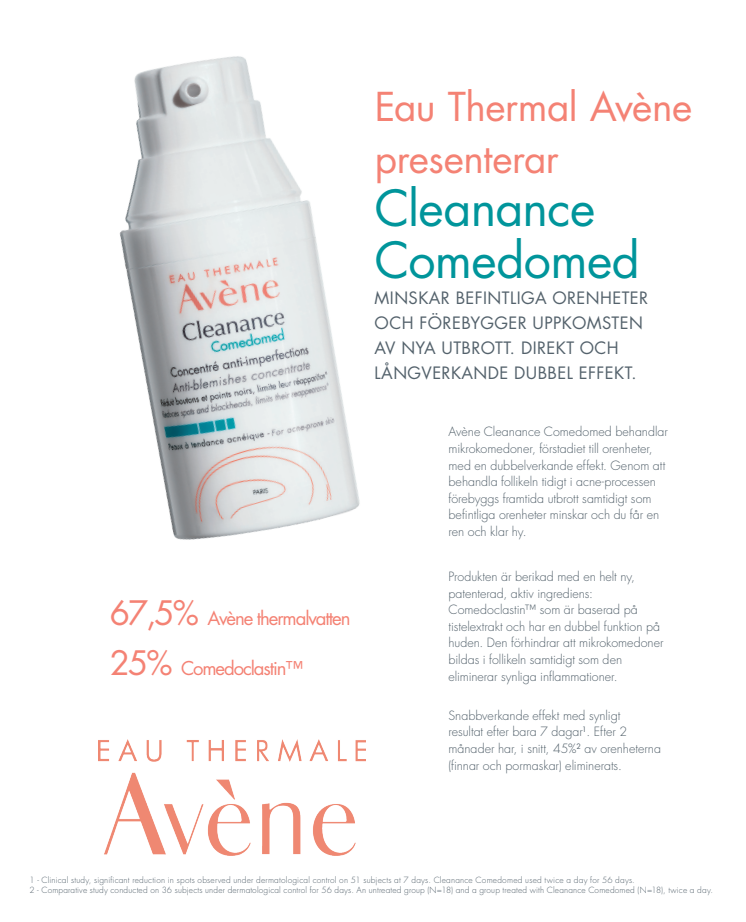Avène Cleanance Comedomed pressrelease