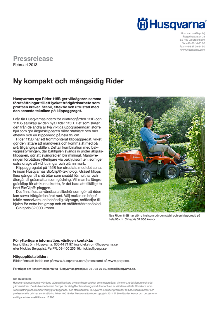 Ny kompakt och mångsidig Rider