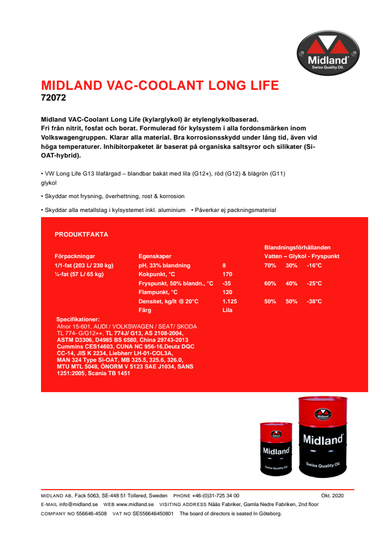 VAC-coolant uppgraderas med specar för BMW, Liebherr, MAN och Mercedes