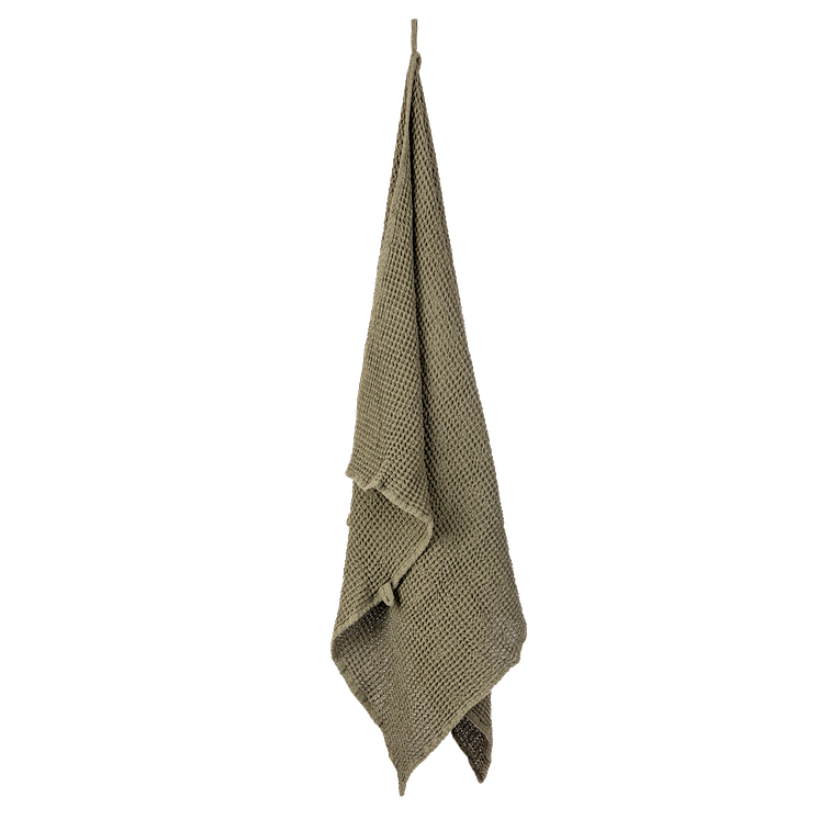 Handduk Våffla 100x150cm Mörk Khakigrön