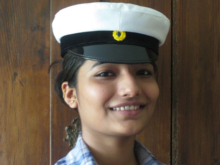 My granddaughter in her Swedish "student cap" (baccalaureat)