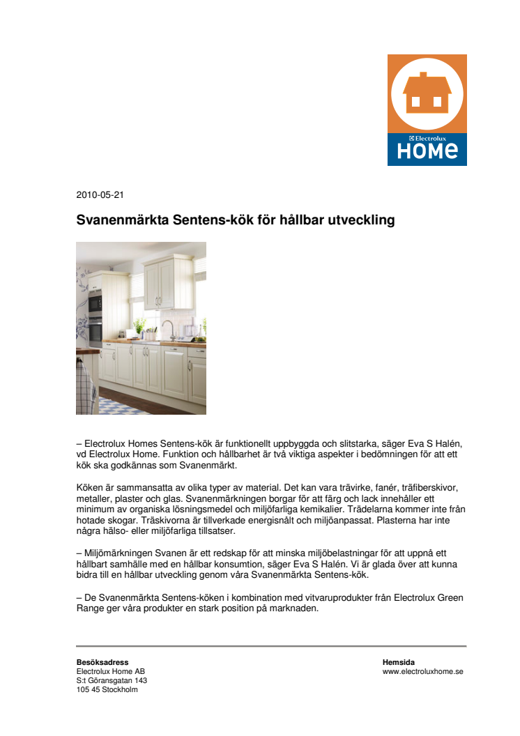 Svanenmärkta Sentens-kök för hållbar utveckling