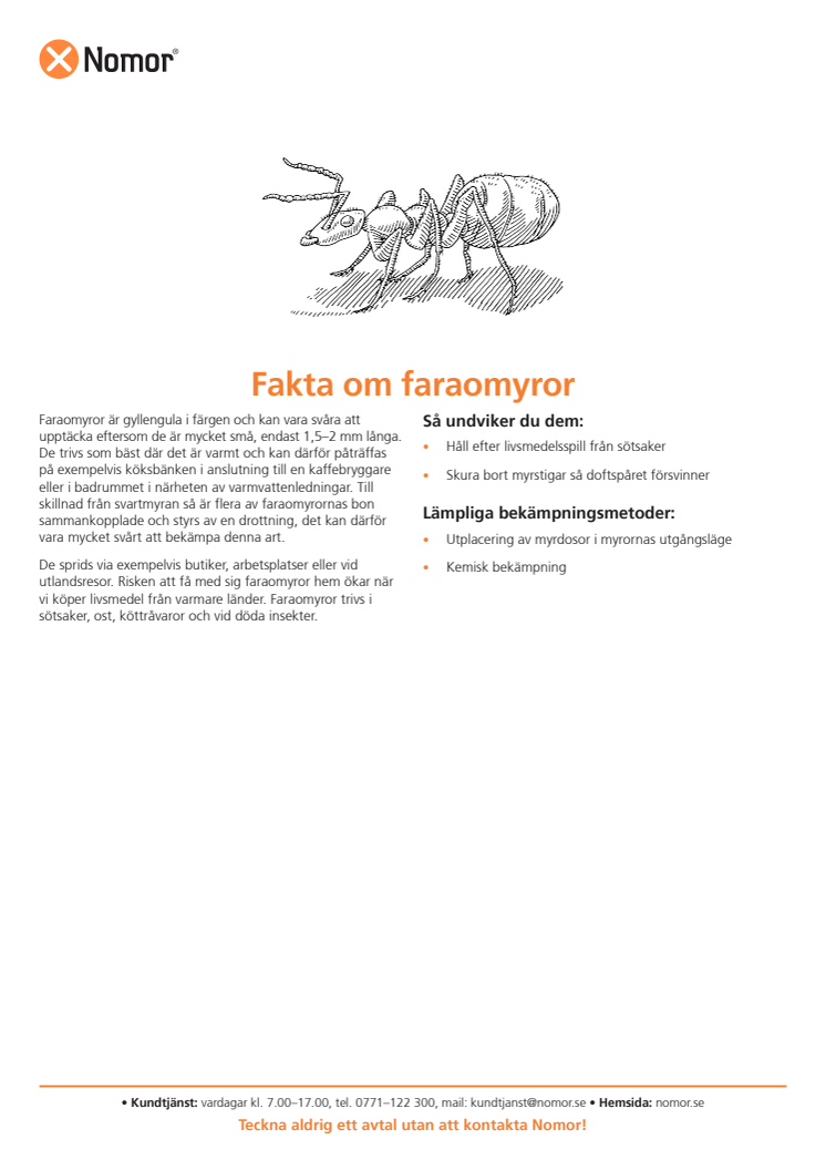 Fakta om faraomyror