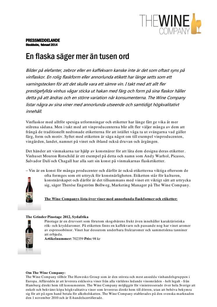 En flaska säger mer än tusen ord