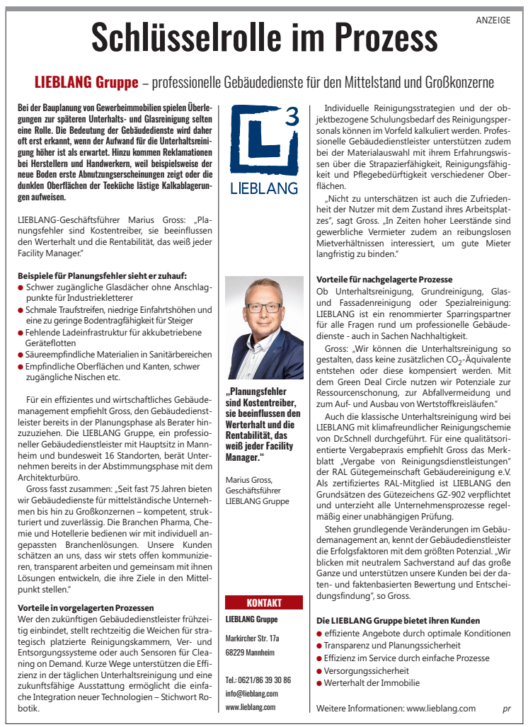 Advertorial econo Rhein-Neckar: Schlüsselrolle im Prozess