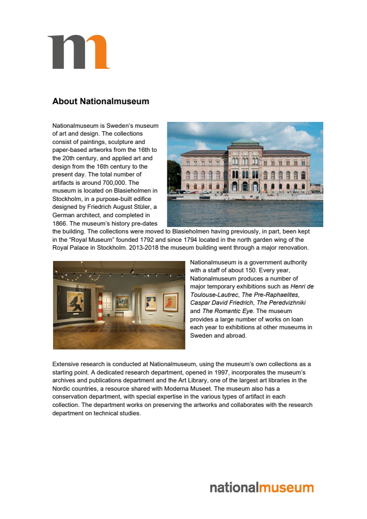 About Nationalmuseum and the collections