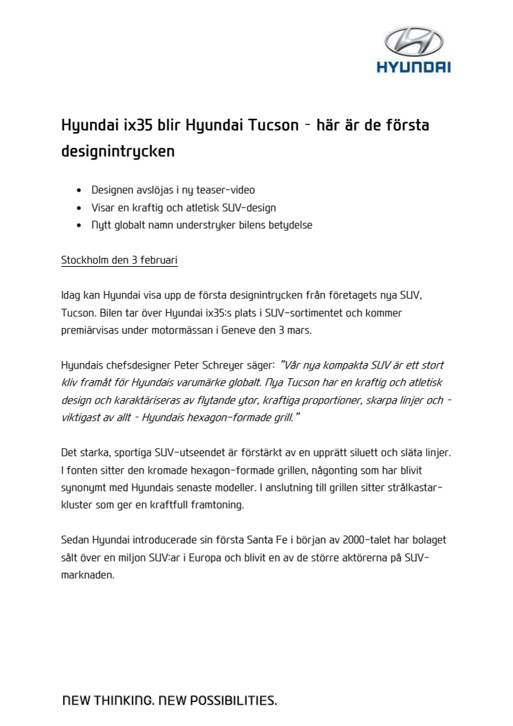 Hyundai ix35 blir Hyundai Tucson – här är de första designintrycken