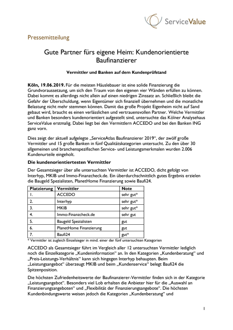 Gute Partner fürs eigene Heim: Kundenorientierte Baufinanzierer