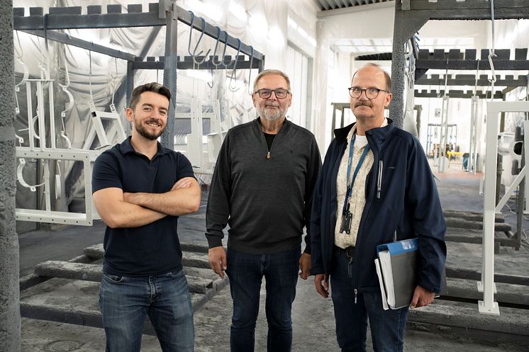 Alkiviadis Kourtesis, VVS-projektör hos Wikström, Conny Åkerlind, arbetschef på Mytec, och Martin Runevad, Caverion.