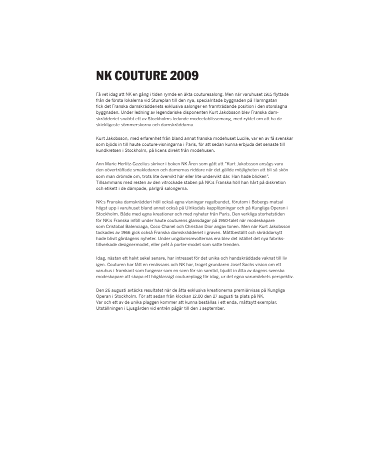 Fakta - NK Couture