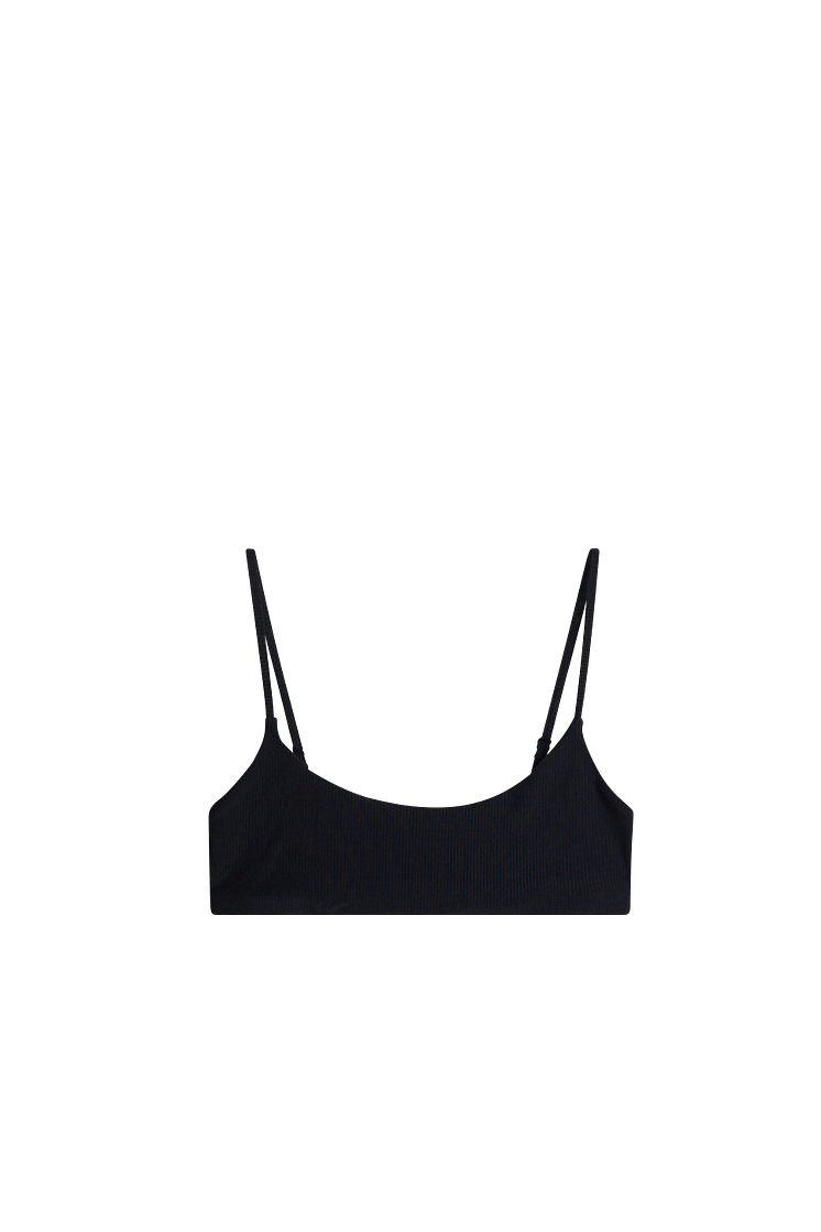 Rosie rib bikini top- black 