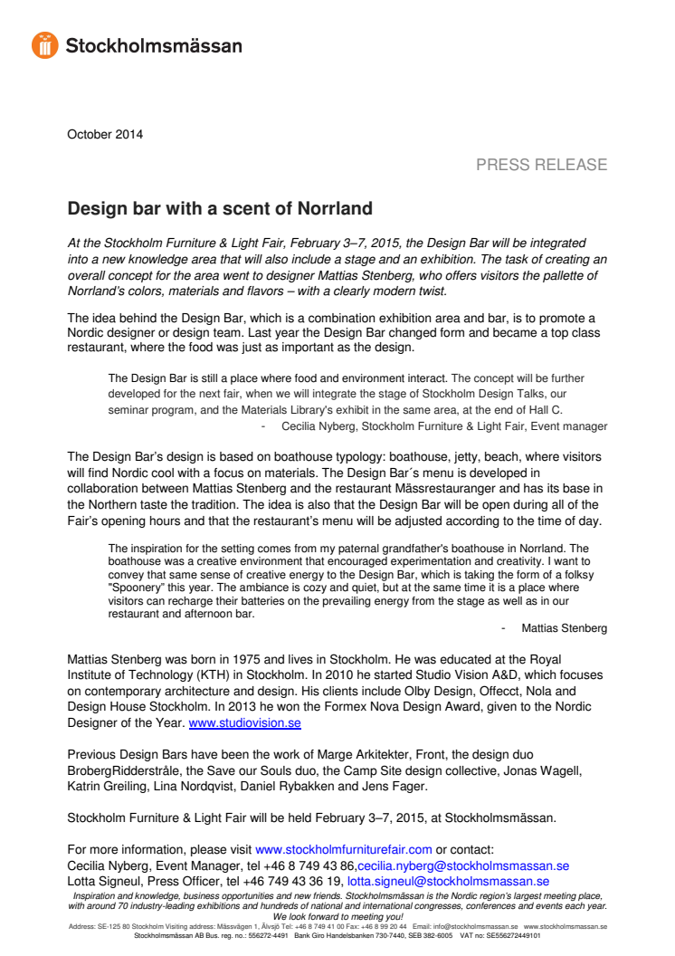 Design bar with a scent of Norrland