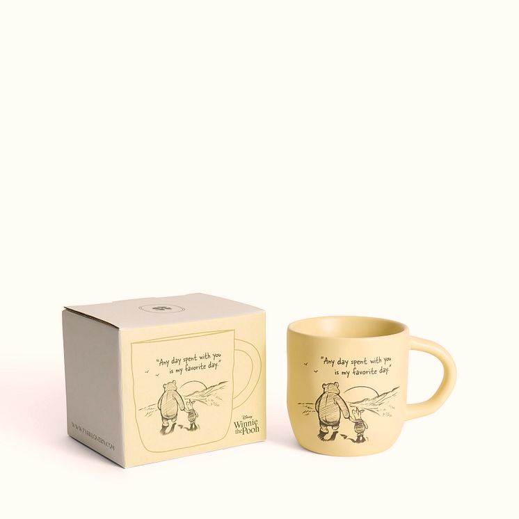 Fyrklövern Winnie the Pooh mugg Favorite Day, Gul - presentförpackning